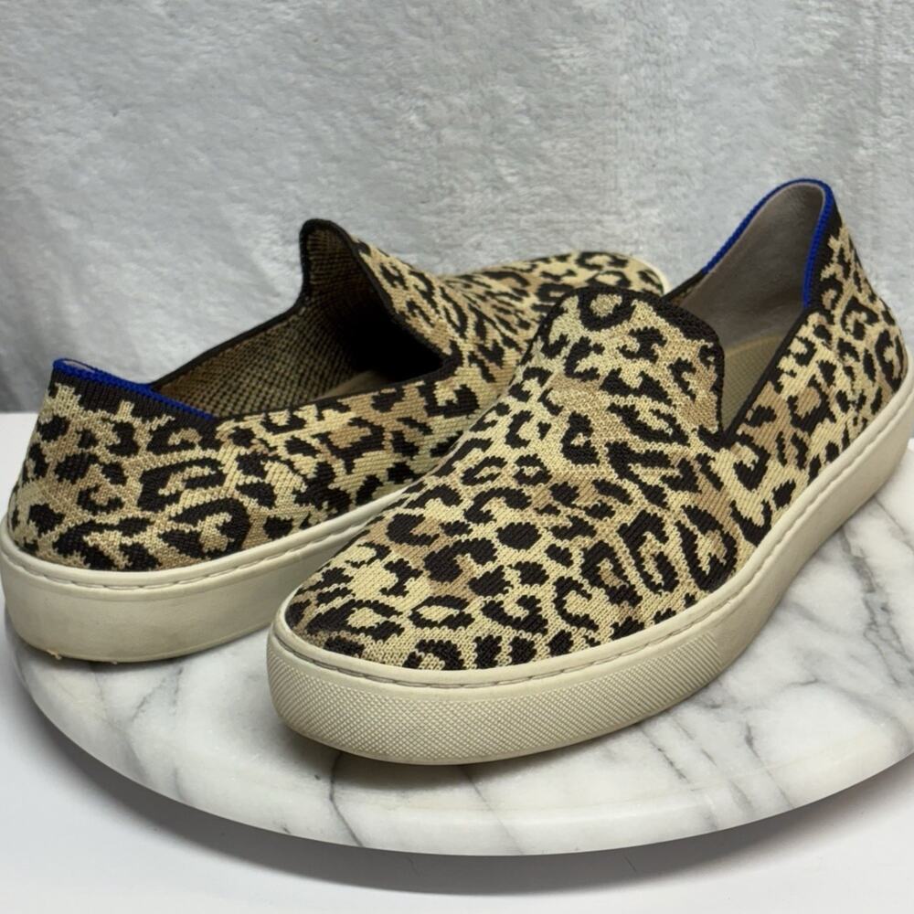Rothys Womens The Sneaker Slip On Animal Cheetah Leopard Print Shoes Size 9